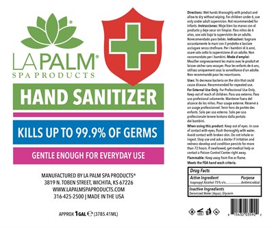 3785.41 mL (La Palm Hand Sanitizer 1gallon)